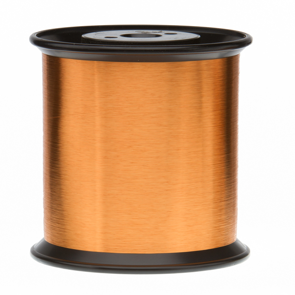 Remington Industries Magnet Wire, Heavy Formvar Copper Wire, 42 AWG Heavy Build, 5.0 Lbs, 0.0029" Diameter, Amber 42HFV